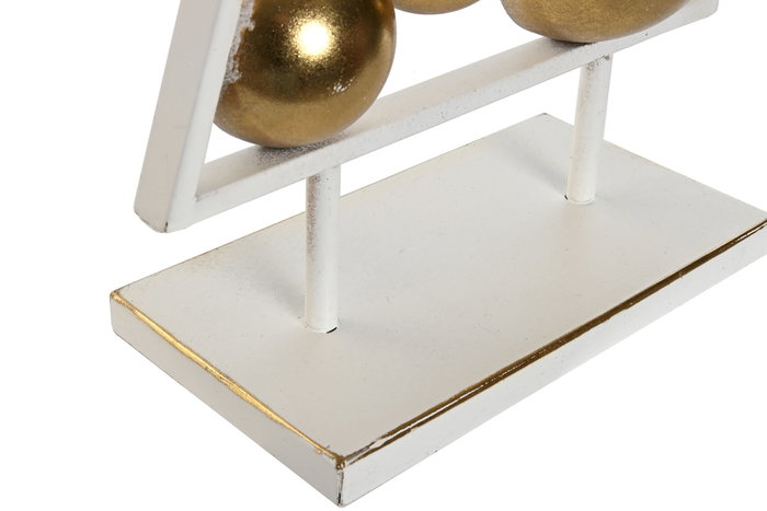 DKD Home Decor Decoración de Árbol de Metal Envejecido Dorado y Blanco