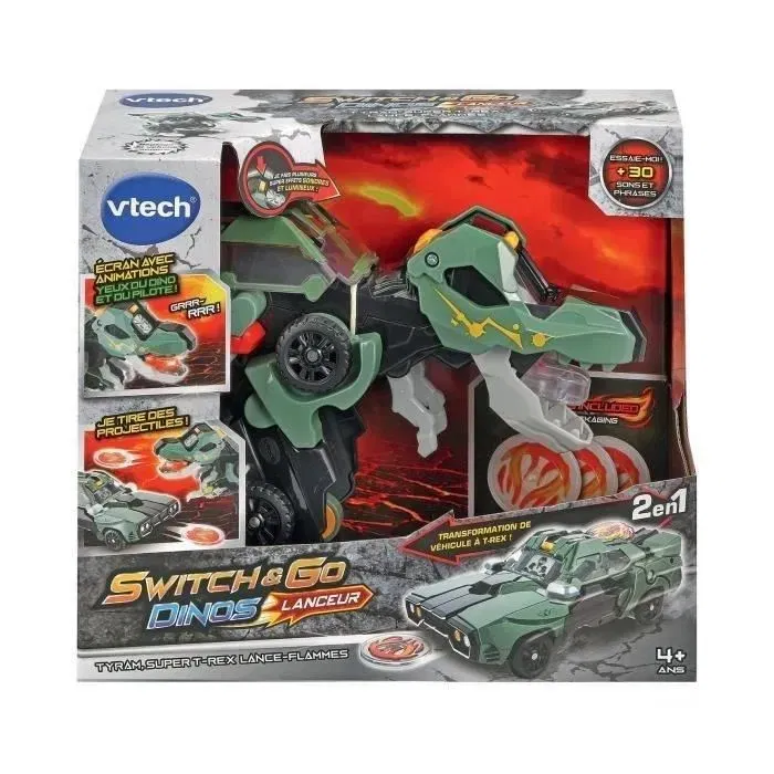 Vtech VT3417765590054 Switch & Go Dinos Launcher T-Rex Lance Flames Juguete Francés