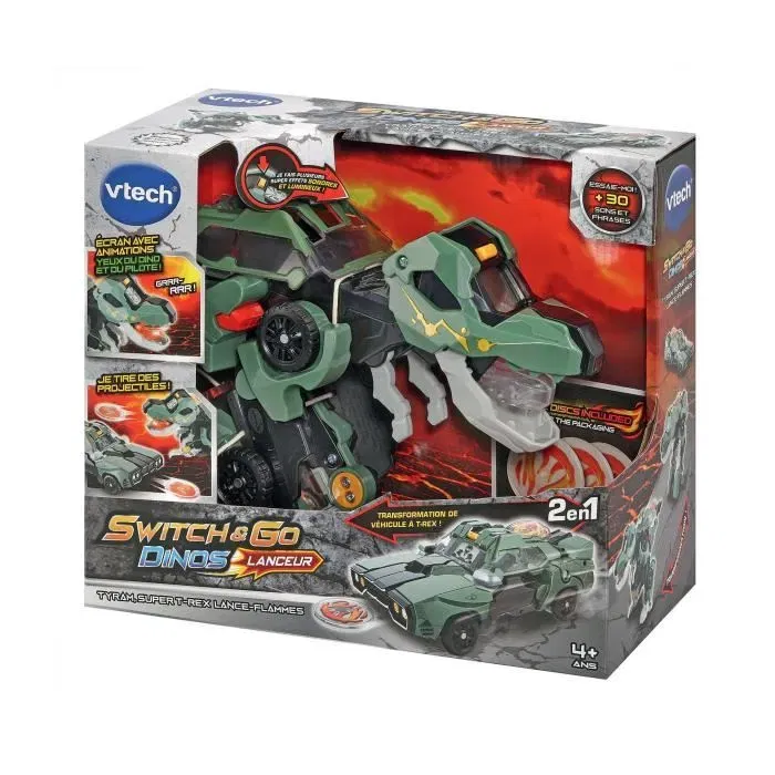 Vtech VT3417765590054 Switch & Go Dinos Launcher T-Rex Lance Flames Juguete Francés