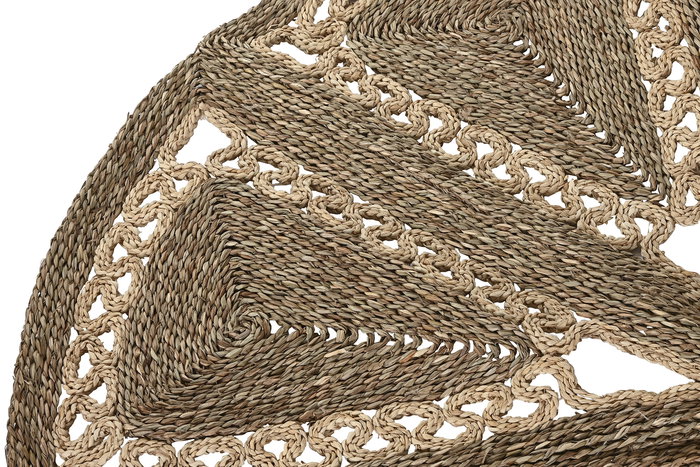 DKD Home Decor Alfombra Tropical Natural Seagrass Algodón 178 x 178 x 1.8 cm