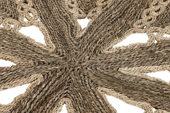 DKD Home Decor Alfombra Tropical Natural Seagrass Algodón 178 x 178 x 1.8 cm