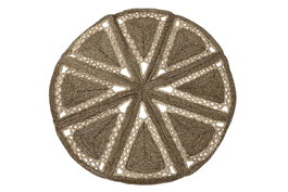 DKD Home Decor Alfombra Tropical Natural Seagrass Algodón 178 x 178 x 1.8 cm