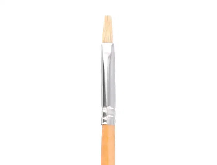 Liderpapel Pincel para pintura al óleo y acrílica n 000 punta plana pelo de cerda certificado FSC