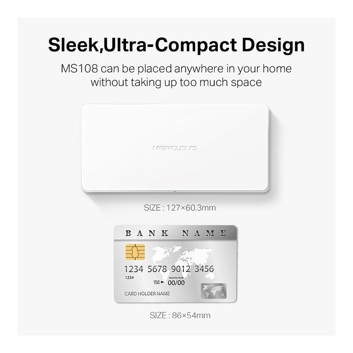 TP-Link Mercusys MS108 Switch de escritorio de 8 puertos 10/100Mbps