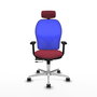PIQUERAS Y CRESPO Silla de oficina Jorquera con mecanismo Sincro/Traslack, Granate y Azul