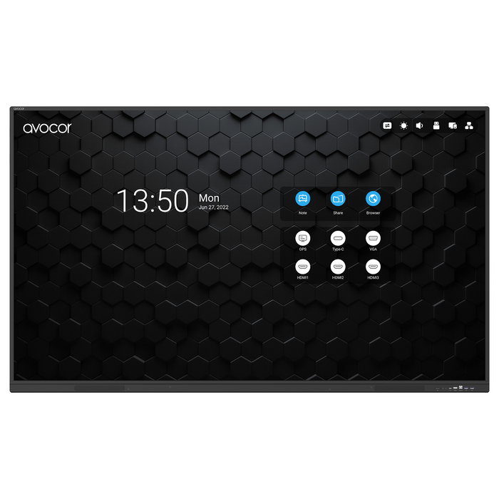 Avocor S-Serie AVS-7510 Pantalla Interactiva Táctil 75" 4K Ultra HD (3840x2160), IR, Android 13, 3x HDMI, VGA, 3x USB