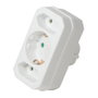 LogiLink Adaptador con 2 tomas Euro + 1 toma de seguridad, blanco