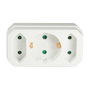 LogiLink Adaptador con 2 tomas Euro + 1 toma de seguridad, blanco