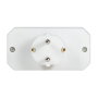 LogiLink Adaptador con 2 tomas Euro + 1 toma de seguridad, blanco