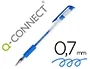 Q-connect Bolígrafo Tinta Gel Azul 0.7 mm con Sujeción de Caucho y Punta Fina