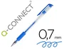 Q-connect Bolígrafo Tinta Gel Azul 0.7 mm con Sujeción de Caucho y Punta Fina