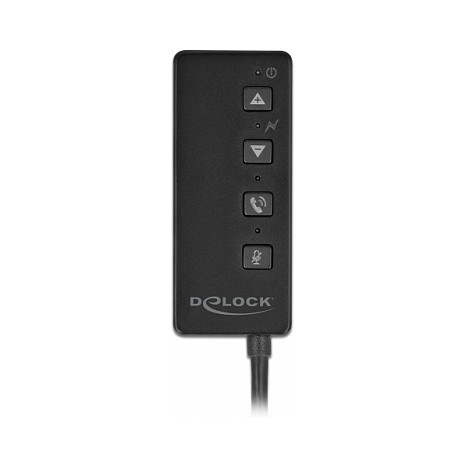 DeLOCK Adaptador USB para auriculares y micrófono con 2 x 3,5 mm, Negro DeLOCK Adaptador USB para auriculares y micrófono con 2 x 3,5 mm, Negro