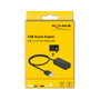 DeLOCK Adaptador USB para auriculares y micrófono con 2 x 3,5 mm, Negro