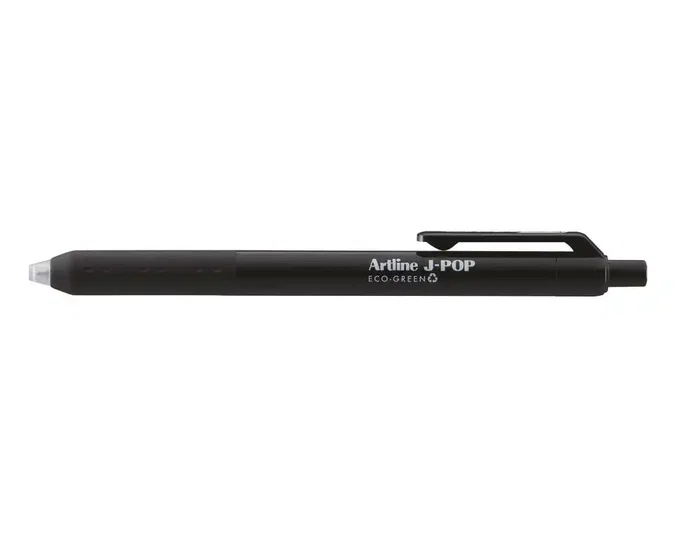Artline J-POP Bolígrafo Retráctil Eco Green de Tinta Gel 0,7 mm Negro, Secado Rápido, Hecho con 58% Material Reciclado
