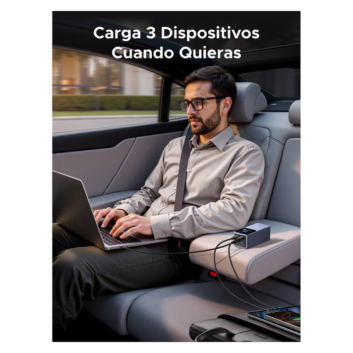 Ugreen Power Bank 20000mAh 130W, Carga Rápida PD, Gris, Carga Triple, Compatible con Teléfono y Portátil