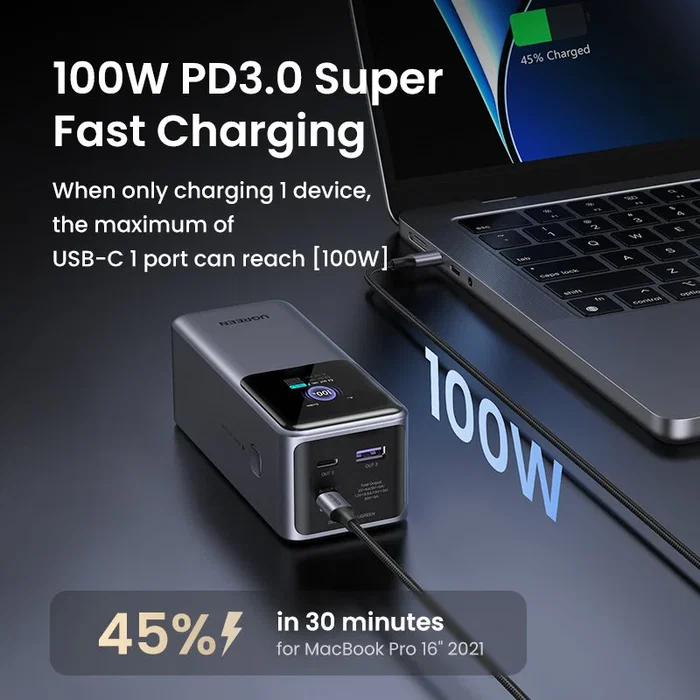 Ugreen Nexode 20000mAh 130W Power Bank Gris
