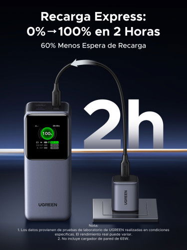 UGREEN 35524B Powerbank 20000mAh Carga Rápida 130W Litio Gris UGREEN 35524B Powerbank 20000mAh Carga Rápida 130W Litio Gris