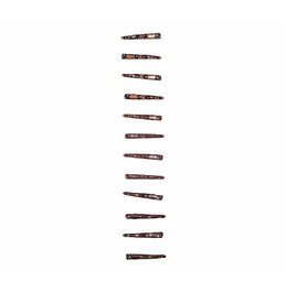 Brusi Set de 12 Pinzas Pico Flores Marrones