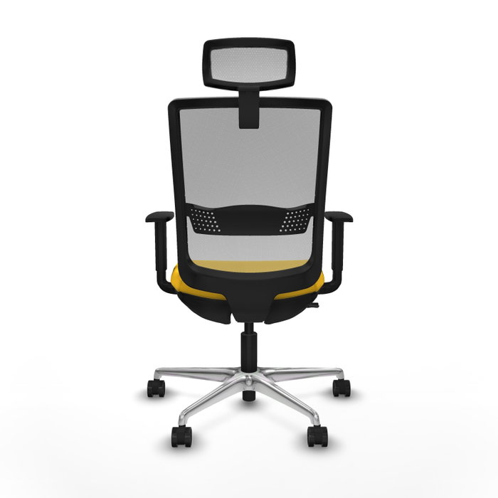 PIQUERAS Y CRESPO Silla de oficina Haches con mecanismo Sincro/Traslack Amarillo y Gris