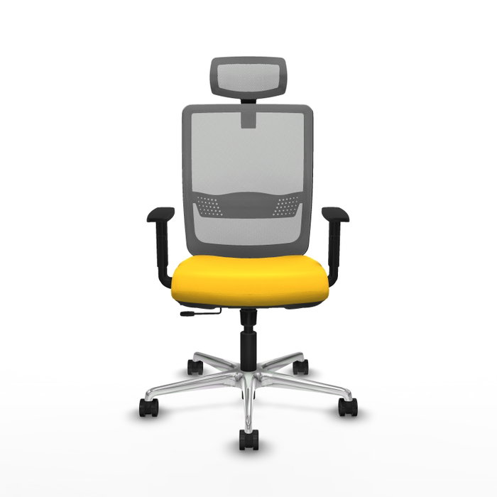 PIQUERAS Y CRESPO Silla de oficina Haches con mecanismo Sincro/Traslack Amarillo y Gris