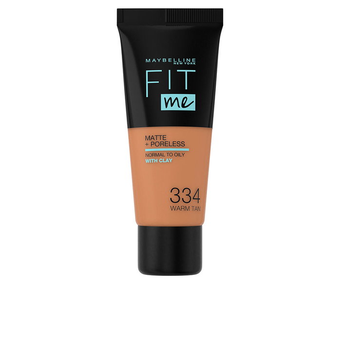 Maybelline FIT ME! MATTE+PORELESS foundation #334-warm tan 30 ml Base de maquillaje matificante para pieles mixtas a grasas Maybelline FIT ME! MATTE+PORELESS foundation #334-warm tan 30 ml Base de maquillaje matificante para pieles mixtas a grasas