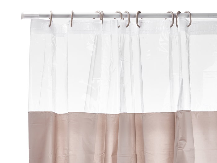 Cortina Ducha Berilo PEVA Transparente Beige 180x180 cm (Set de 12)