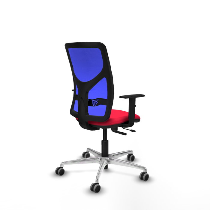 PIQUERAS Y CRESPO Silla de oficina Motilla con mecanismo Sincro/Traslack, Rojo y Azul