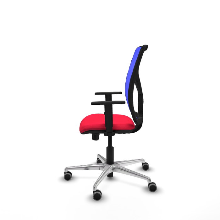 PIQUERAS Y CRESPO Silla de oficina Motilla con mecanismo Sincro/Traslack, Rojo y Azul