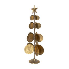 Figura Árbol Oro Metal Decoración 21 X 21 X 61 cm