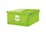Caja Para Almacenamiento Leitz Click&Store 85% Carton Reciclado 29 Litros Grande 369X200X484 Mm Verde