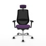 PIQUERAS Y CRESPO Silla de oficina Mardos con mecanismo Sincro/Traslack, Morado y Negro