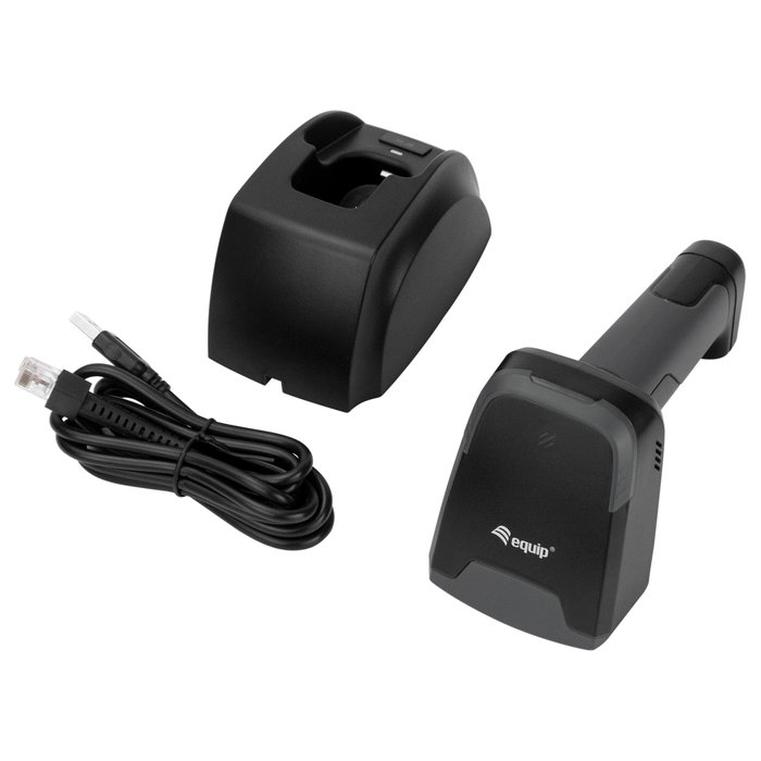 Equip Lector de códigos de barras portátil 351030 1D/2D Inalámbrico Negro