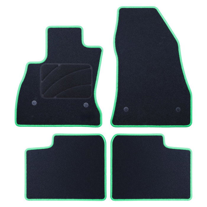 OCC Design Alfombrillas Coche A Medida 5 Piezas para FIAT 500L 2012-2017 con Ribete Verde, Referencia OCCFT0004GR OCC Design Alfombrillas Coche A Medida 5 Piezas para FIAT 500L 2012-2017 con Ribete Verde, Referencia OCCFT0004GR