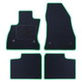 OCC Design Alfombrillas Coche A Medida 5 Piezas para FIAT 500L 2012-2017 con Ribete Verde, Referencia OCCFT0004GR