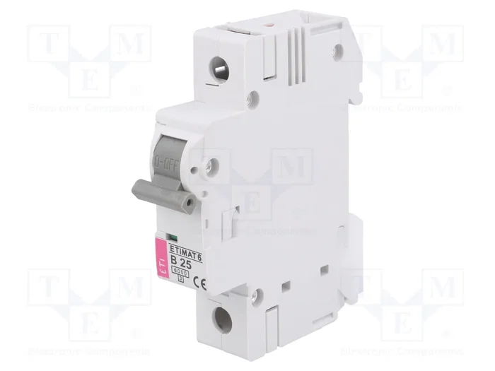 ETI POLAM ETIMAT 6 Interruptor Magnetotérmico 1 Polo 25A 6kA ETI POLAM ETIMAT 6 Interruptor Magnetotérmico 1 Polo 25A 6kA