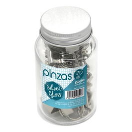 Dohe Pinzas Metálicas 19 mm Silver Gloss Bote De Cristal Con Tapa 20 Ud