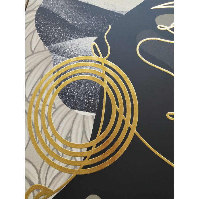 DKD Home Decor Set de 2 Cuadros Africana en Lienzo y PS, 84x4,5x123 cm beige, negro y dorado