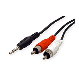 ROLINE Cable de Audio 3,5 mm a 2 x RCA 5 m Negro