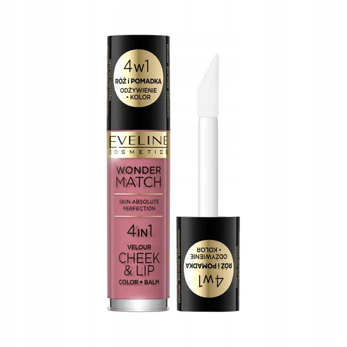 Eveline Cosmetics Wonder Match 4in1 Bálsamo para labios y mejillas 04, 4.5 ml Eveline Cosmetics Wonder Match 4in1 Bálsamo para labios y mejillas 04, 4.5 ml