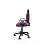 Silla de oficina Algarra con mecanismo Contacto permanente básico tapizada con Similpiel color Morado. Equipada con Base poliamida negra, Brazos fijos y Ruedas autofrenantes