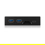 ICY BOX IB-HUB1417-i3 Hub con 2 x SuperSpeed USB 3.0 y 1 x USB-C, Lector de Tarjetas MicroSD/SD, Color Negro