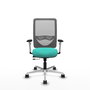 PIQUERAS Y CRESPO Silla de oficina Zulema Sincro/Traslack Turquesa y Gris