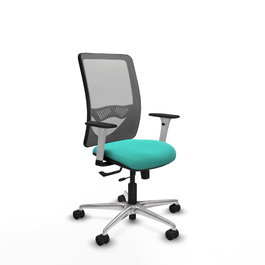 PIQUERAS Y CRESPO Silla de oficina Zulema Sincro/Traslack Turquesa y Gris