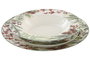 DKD Home Decor Vajilla Navidad Tradicional Acebo Verde Blanco 25x25x2 cm Set 18