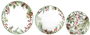 DKD Home Decor Vajilla Navidad Tradicional Acebo Verde Blanco 25x25x2 cm Set 18