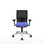 PIQUERAS Y CRESPO Silla de oficina Yunquera con mecanismo Sincro/Traslack, Azul claro y Negro