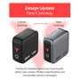 Verbatim Mini GaN Charger 100W con pantalla TFT y 3 puertos (EU/UK/US) de color Negro