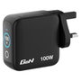 Verbatim Mini GaN Charger 100W con pantalla TFT y 3 puertos (EU/UK/US) de color Negro