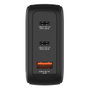 Verbatim Mini GaN Charger 100W con pantalla TFT y 3 puertos (EU/UK/US) de color Negro