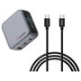 Verbatim Mini GaN Charger 100W con Pantalla TFT y 3 Puertos (EU/UK/US)平衡